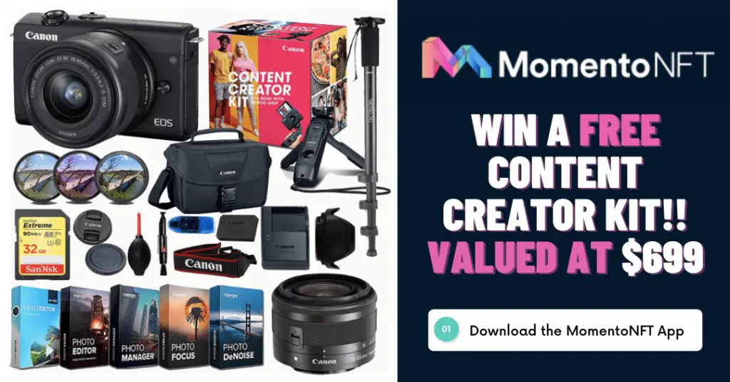 MomentoNFT Free Creator Kit Giveaway - Win A Canon Camera & More