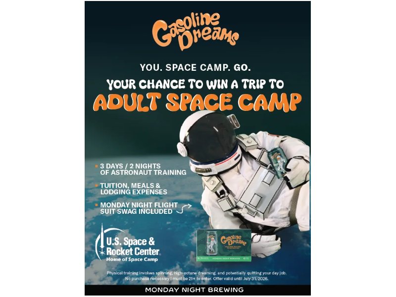 Monday Night Brewing Gasoline Dreams Space Camp Giveaway - Win A Space Camp Experience