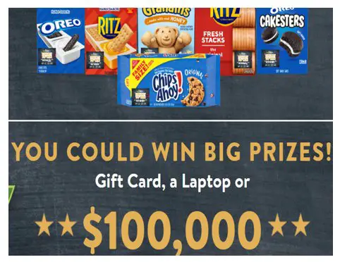 Mondelez Global Collect To Win Sweepstakes - Win A Laptop, Gift Card Or $100,000