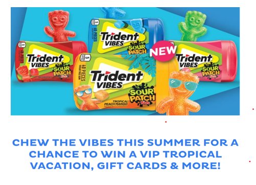 Mondelez Global Trident Chew The Vibes Sweepstakes - Win A  $17K Trip For  4 To Bahamas