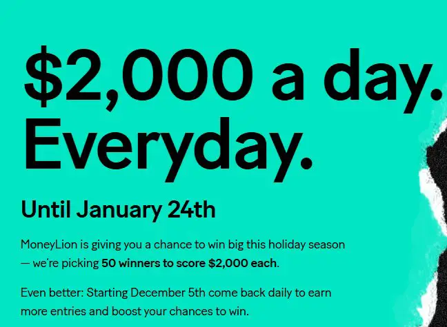 Moneylion Holiday Heist Giveaway - Win $2,000 Cash, 50 Winners