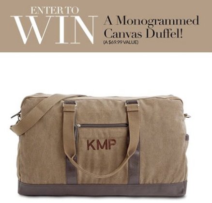 Monogrammed Canvas Duffel Sweepstakes
