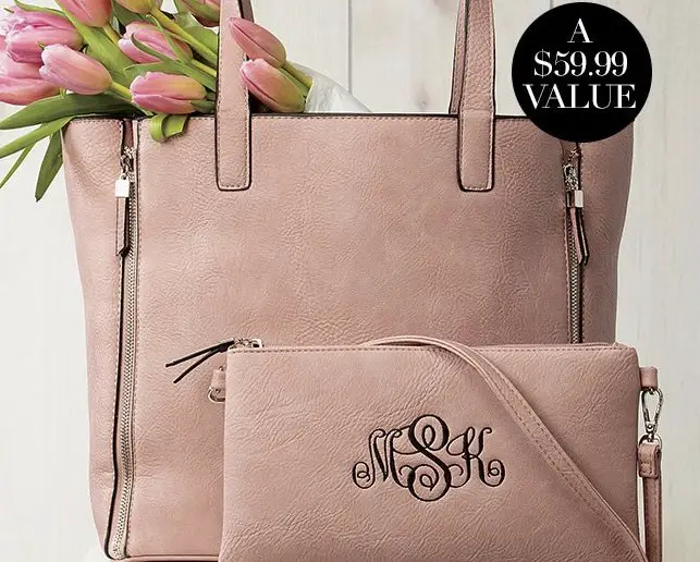 Monogrammed Purse and Tote Set