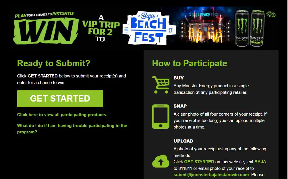 Monster Baja Instant Win Game Sweepstakes - Win A $6,785 Baja Beach Fest VIP Package (5 Winners)