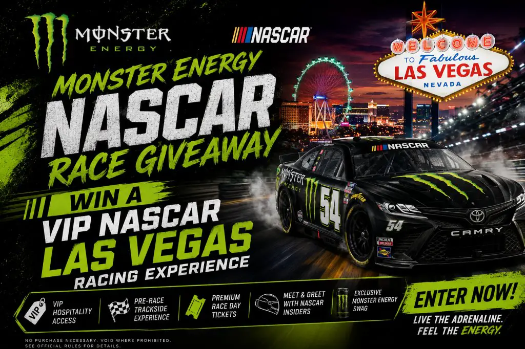Monster Energy NASCAR Race Giveaway – Win A VIP NASCAR Las Vegas Racing Experience