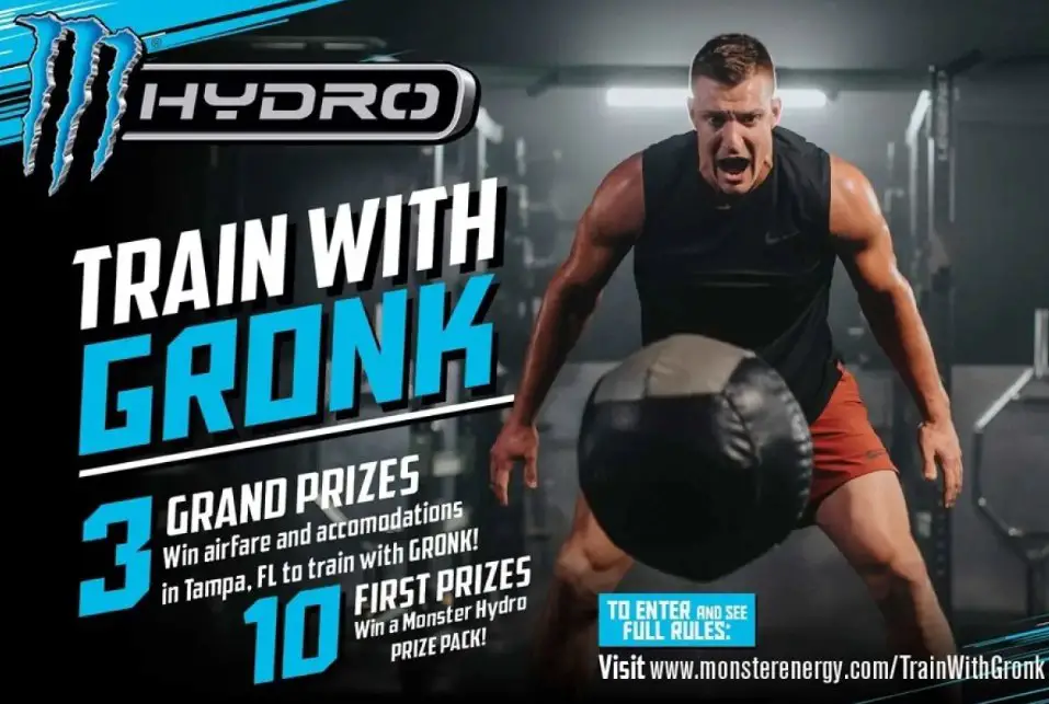 Monster Energy Train With Gronk Sweepstakes - Win A Trip For 2 To Tampa To Train With Rob Gronkowski