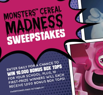 Monsters Cereal Madness Sweepstakes