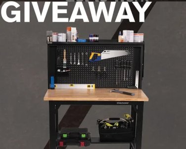 Montezuma "Get to Work" Sweepstakes - Win a 4 ft. Adjustable Height Steel Workbench with Pegboard Back
