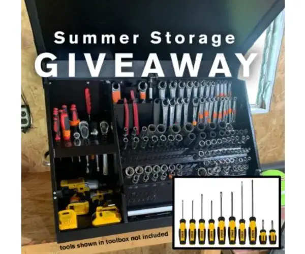 Montezuma Storage Summer Giveaway - Win A Steel Triangle Toolbox And A DEWALT Screwdriver Set