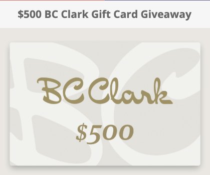 Monthly Giveaway: $500 BC Clark Jewelers