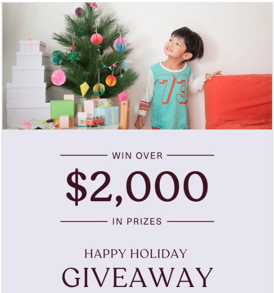 Motherly Happy Holiday Giveaway - Win $1,000 Shopping Credit, $249 Woom 1 Balance Bike, And More