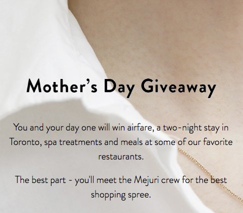 Mother's Day Giveaway Sweepstakes