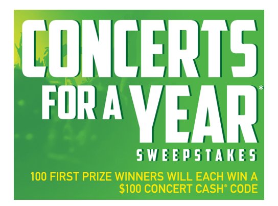 Mountain Dew Concerts for a Year Sweepstakes - Win Free Concerts for a Year