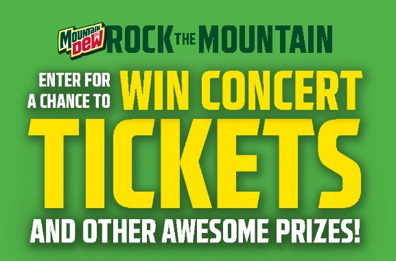 Mountain Dew Rock the Mountain Giveaway - Win a Trip for 2 to Chicago for a Concert or One of Many Instant Prizes