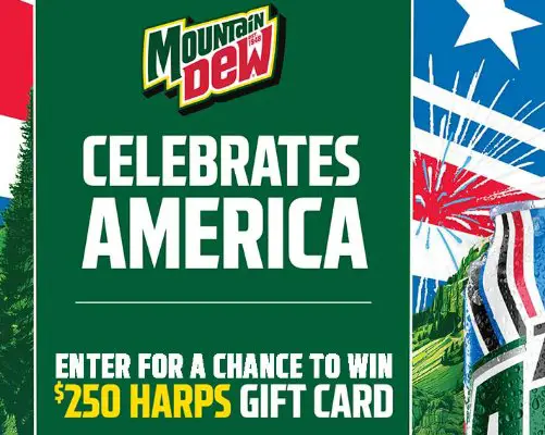 Mountain Dew Summer Sweepstakes - $250 Harps Food Stores Gift Card; 20 Winners!
