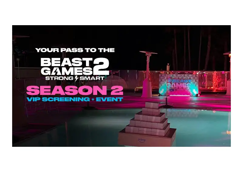 Mr. Beast Games Season 2 Premiere Sweepstakes - Win A Trip For 2 To The Season 2 Premiere