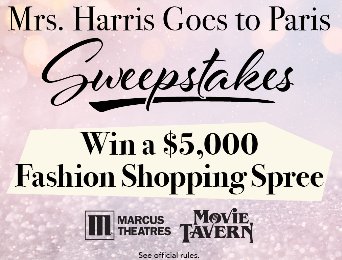 Mrs. Harris Goes to Paris Sweepstakes - Win A $5,000 Shopping Spree
