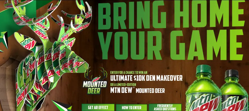 MTN DEW Mounted Deer Sweepstakes - Win $10,000 Cash + A Mounted Deer Head
