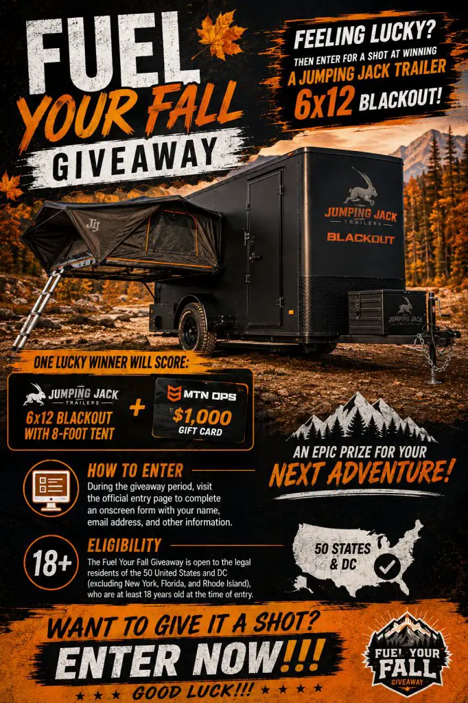 MTN Ops Fuel Your Fall Giveaway – Win A Jumping Jack Trailer 6x12 BLACKOUT + $1,000 MTN OPS Gift Card