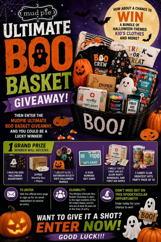 Mudpie Ultimate Boo Basket Giveaway – Win A Bundle Of Halloween-Themed Kids’ Clothes, Teethers, Bibs, Tableware & More