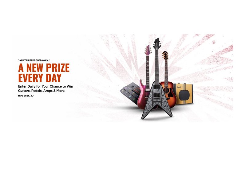 Musician's Friend Guitar Fest Sweepstakes - Win The Featured Prize Of The Day