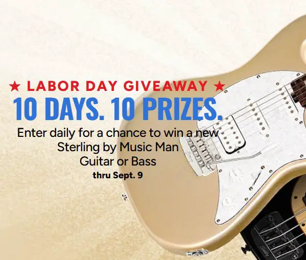 Musician’s Friend Labor Day Giveaway - Win a Music Man electric bass or guitar.