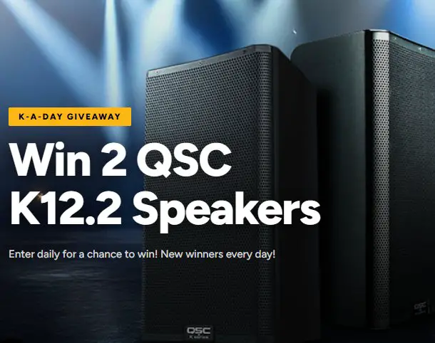 Musician’s Friend “Sound Month QSC” Sweepstakes - Win 2 Professional‑grade Loudspeakers (21 Winners)