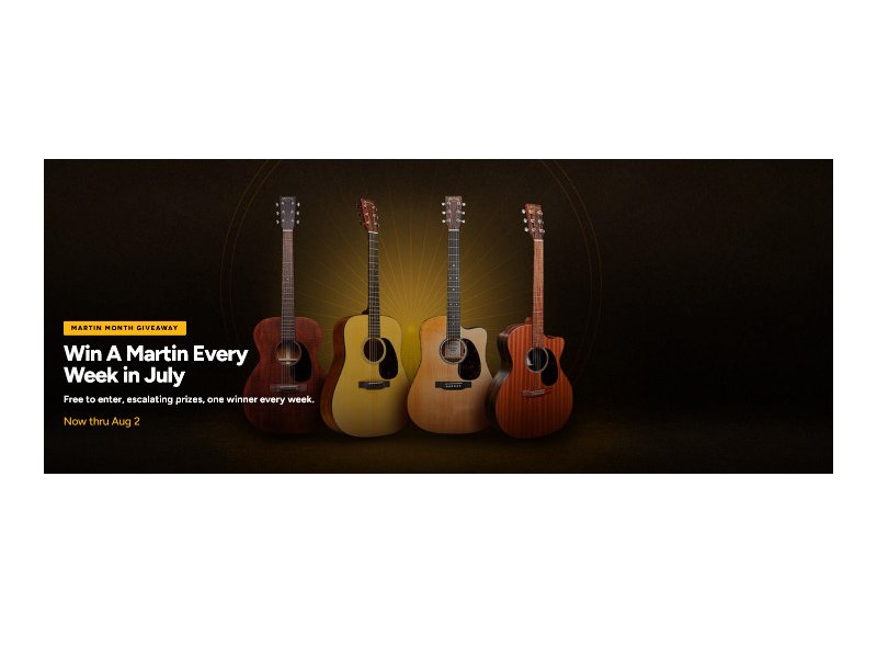Musician's Friend Weekly Martin Giveaway - Win The Featured Guitar Of The Week (4 Winners)