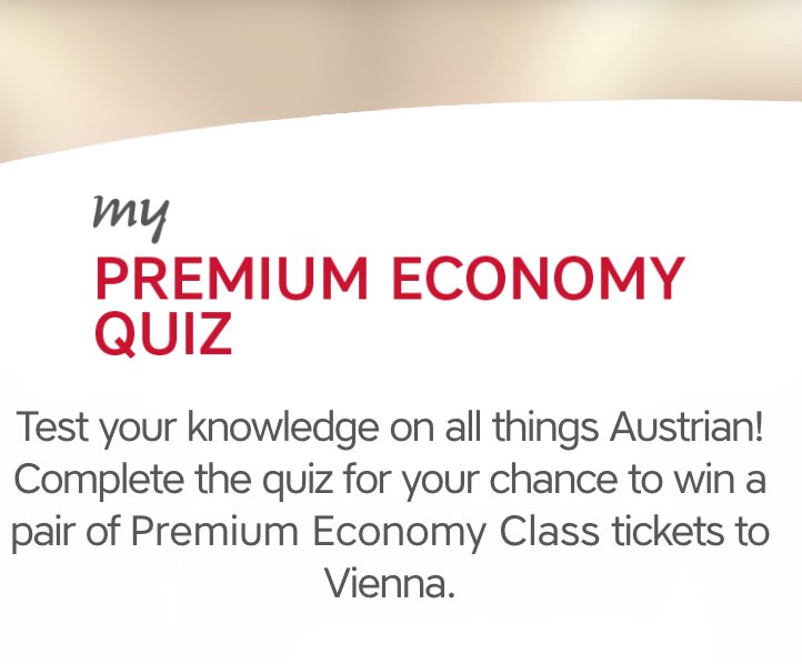 My Premium Economy Sweepstakes