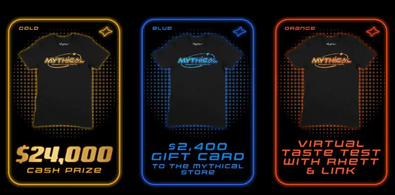 Mythical Golden Tee Cash Giveaway - Win $24,000 Cash + A $2,400 Free Gift Card (3 Winners)