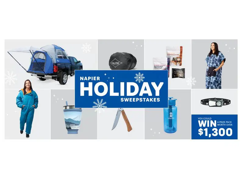 Napier Outdoors Holiday Sweepstakes Giveaway 2023 - Win Outdoor Gear And More