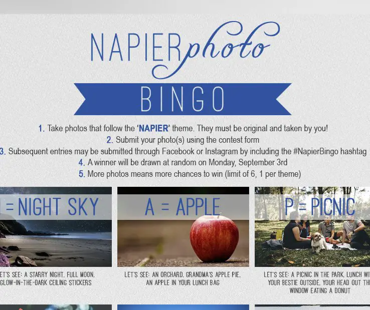 Napier Photo Bingo Contest