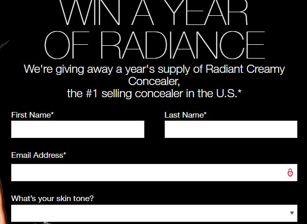 NARS Radiant Creamy Concealer Sweepstakes - Win A Year's Supply of NARS Concealer