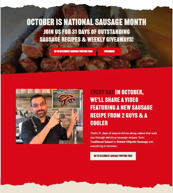 National Sausage Month Sweepstakes - Win 1 Of 5 Prizes Including The Sausage Maker 15lb Heavy Duty Manual Stuffer