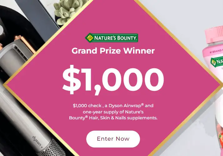 Nature’s Bounty Women Who Shine Daily Challenge Sweepstakes – Win $1,000 Cash, Beauty Care Bundle & More (236 Winners)