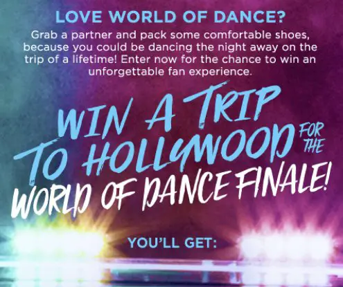 NBC The World of Dance Finale Sweepstakes