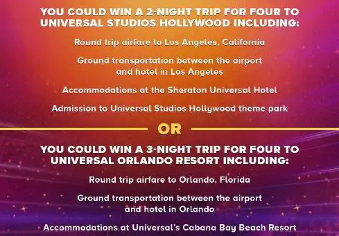 NBC Voice Sweepstakes – Win A Trip To Universal Orlando Resort Trip Or Universal Studios Hollywood