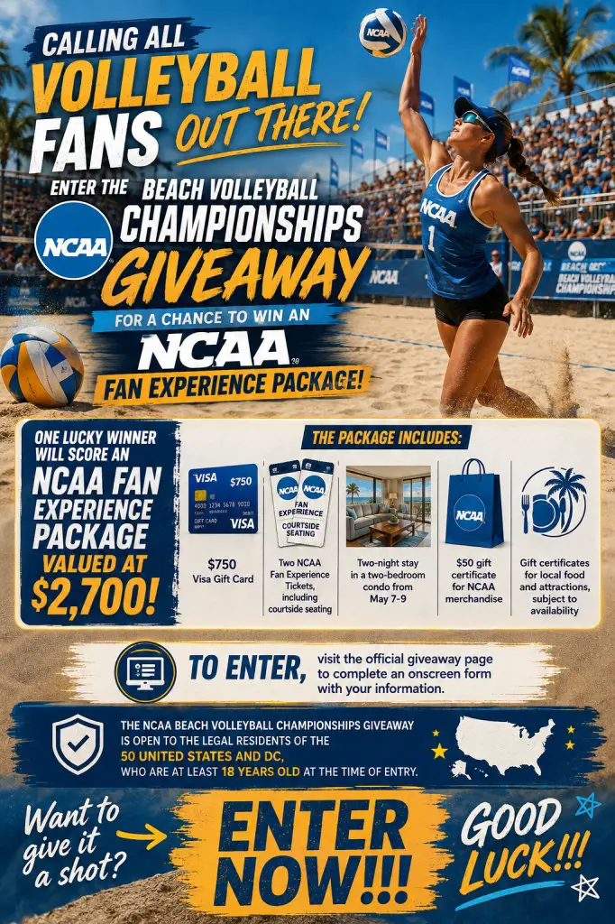 NCAA Beach Volleyball Championships Giveaway – Win An NCAA Fan Experience Package