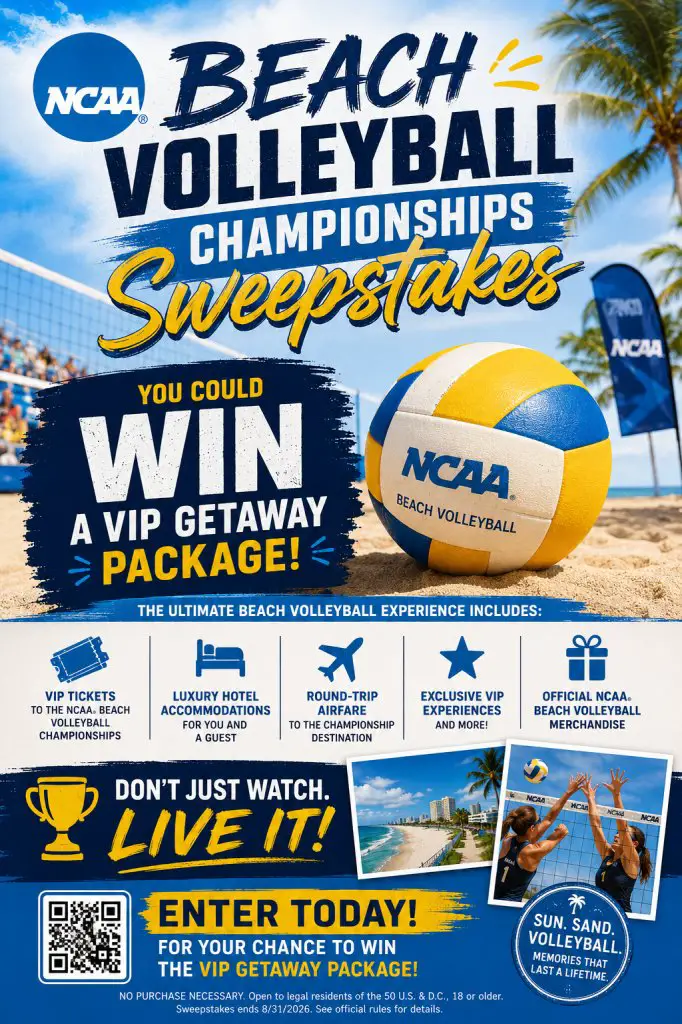 NCAA Beach Volleyball Championships Sweepstakes – Win A VIP Getaway Package