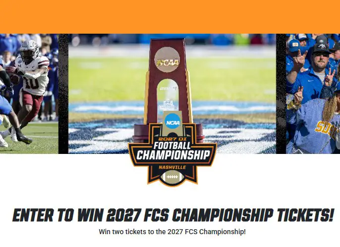 NCAA FCS Championship Giveaway - Win a Trip for 2 to the 2027 FCS Championship in Nashville