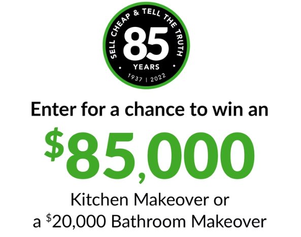 Nebraska Furniture Mart 85th Anniversary Room Makeover Sweepstakes - Win A $85,000 Kitchen Makeover Or $20,000 Bathroom Makeover