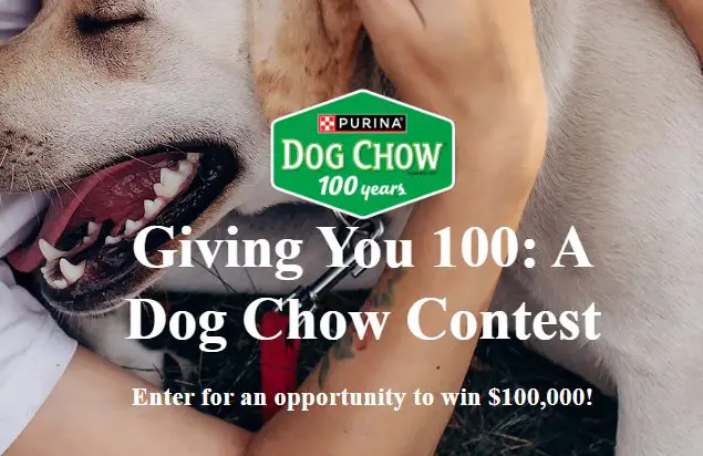Nestlé Purina Dog Chow Giving You 100 Contest - Win $100,000 Cash & More