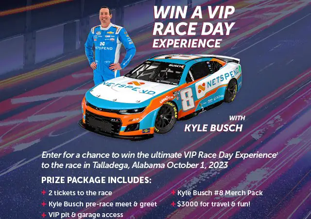 Netspend VIP Race Day Experience Giveaway – Win 2 Tickets To The Race In Talladega, Alabama, $3,000 Cash + More