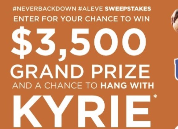 Never Back Down Aleve Sweepstakes