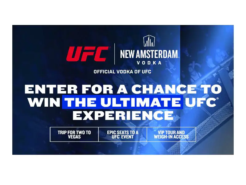 New Amsterdam & UFC Q3 Sweepstakes - Win A Trip For Two To UFC 232 In Las Vegas
