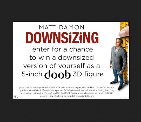 New DOWNSIZING Giveaway