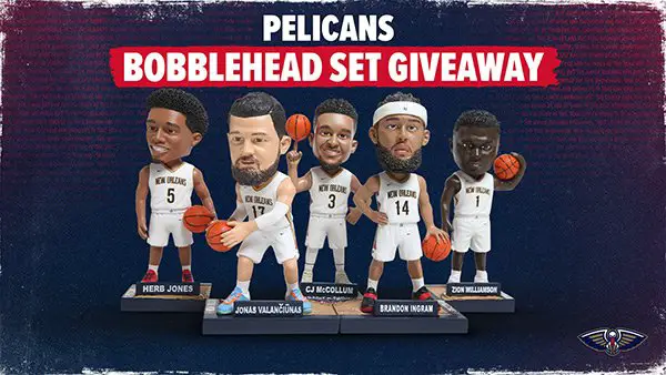 New Orleans Pelicans Bobblehead Set Giveaway - 50 Winners