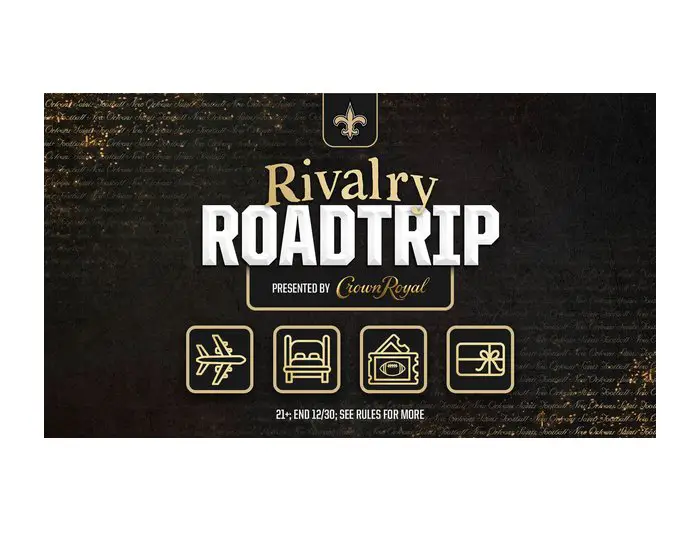 New Orleans Saints Rivalry Roadtrip Sweepstakes - Win A Trip For Two For The Saints-Falcons Game