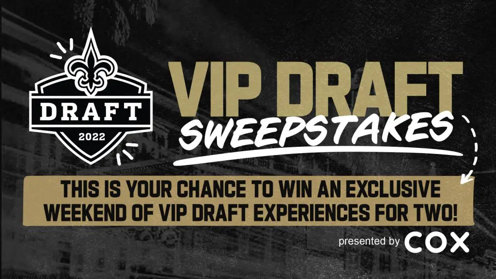 New Orleans Saints Sweepstakes - Win A Trip For Two People To Vegas For The 2022 NFL Draft