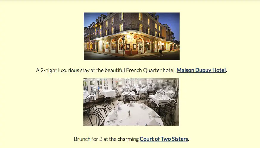 New Orleans Weekend Getaway Sweepstakes!